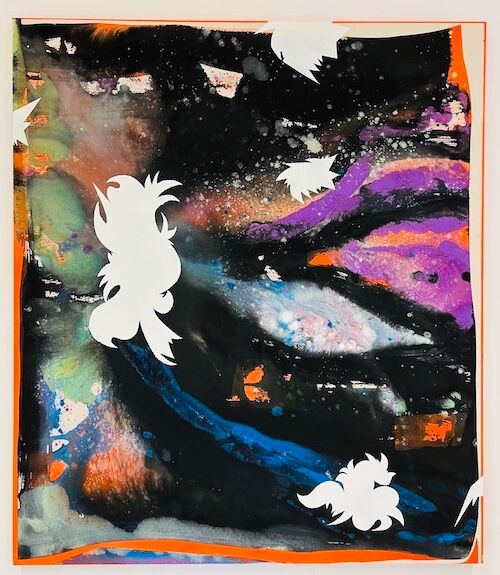 Untitled, 150 x 130 cm, ink and lacquer on canvas, 2022