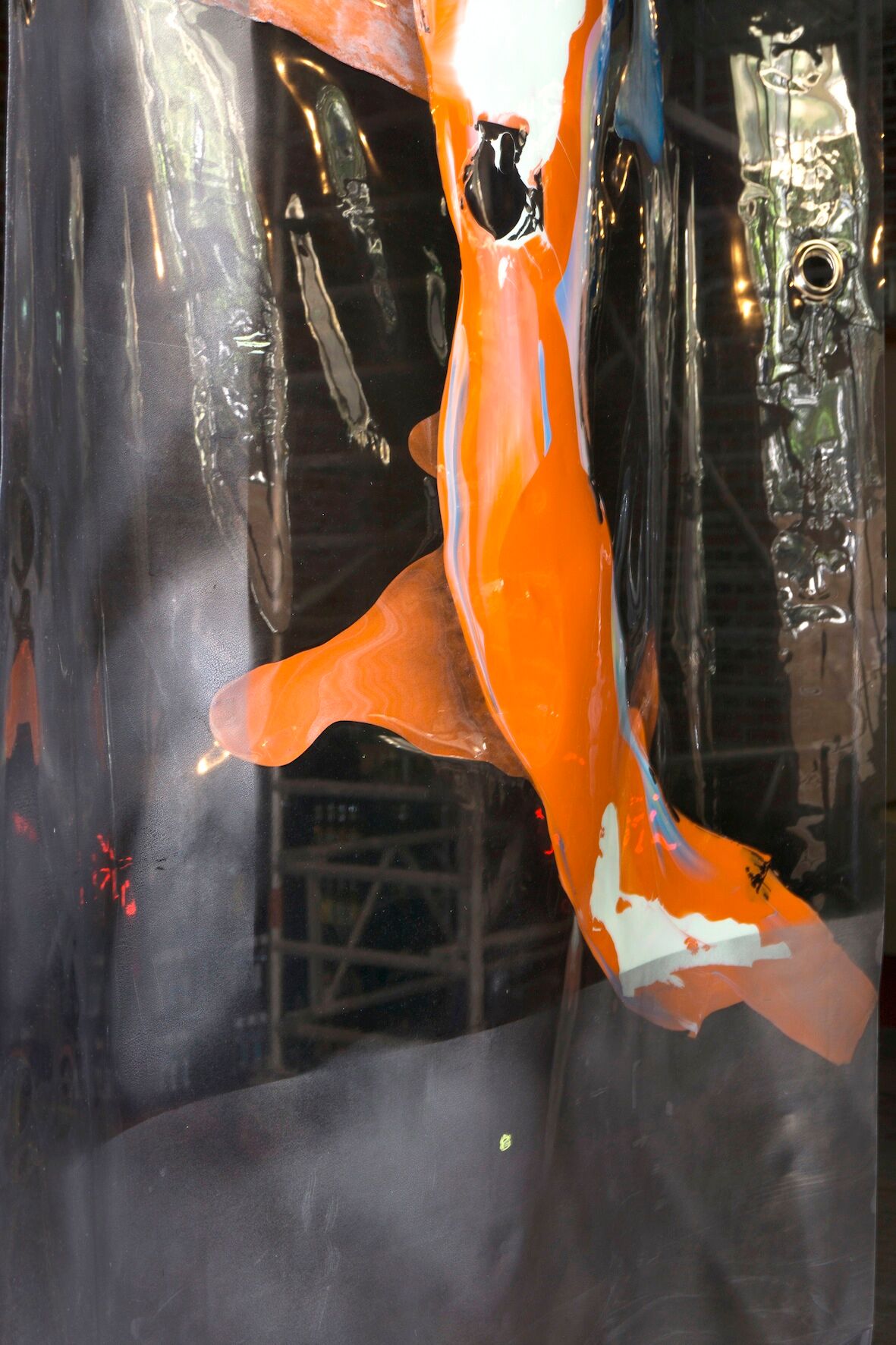 Commissioned work, Installation Detail, 2017, gloss paint on PVC / Photo: Alexander Freudenberger