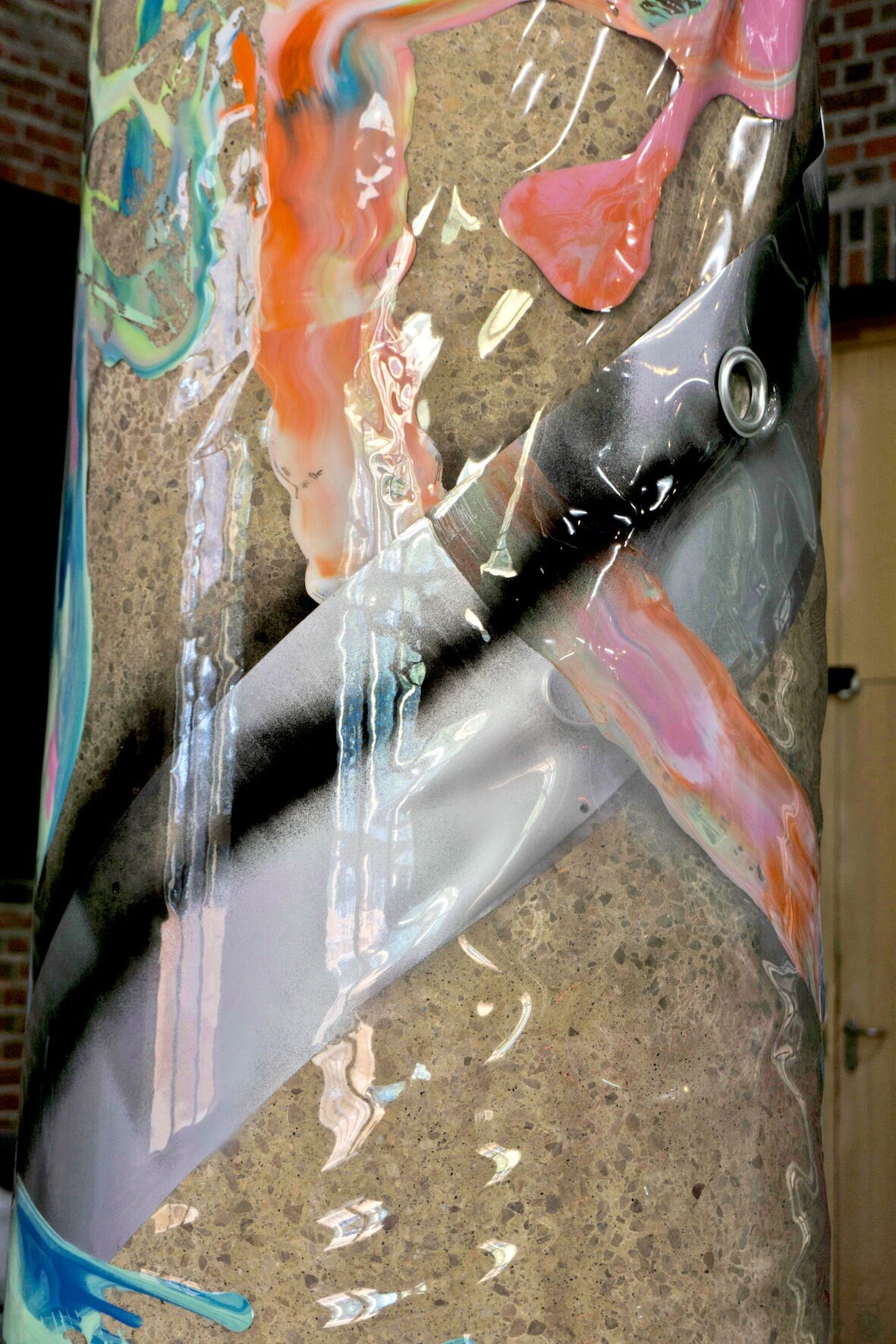 Installation Detail, lacquer on PVC, 2017/ Photo: Alexander Freudenberger