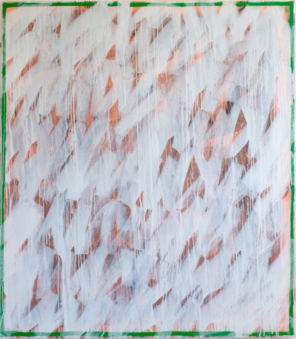 Juicy, 210x185cm, ink, lacquer and spray paint on canvas, 2019