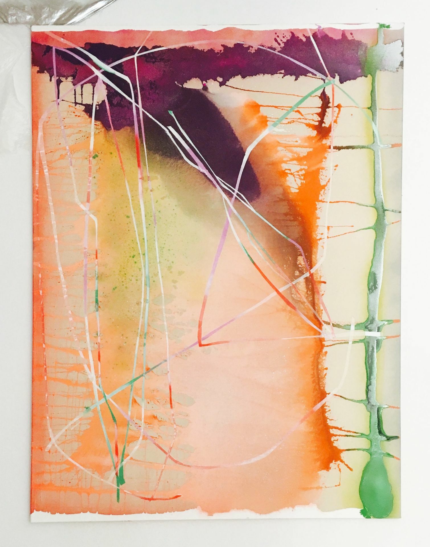 Seeing You, Seeing Me, lacquer and spray paint on canvas, 200 x 150 cm, 2017