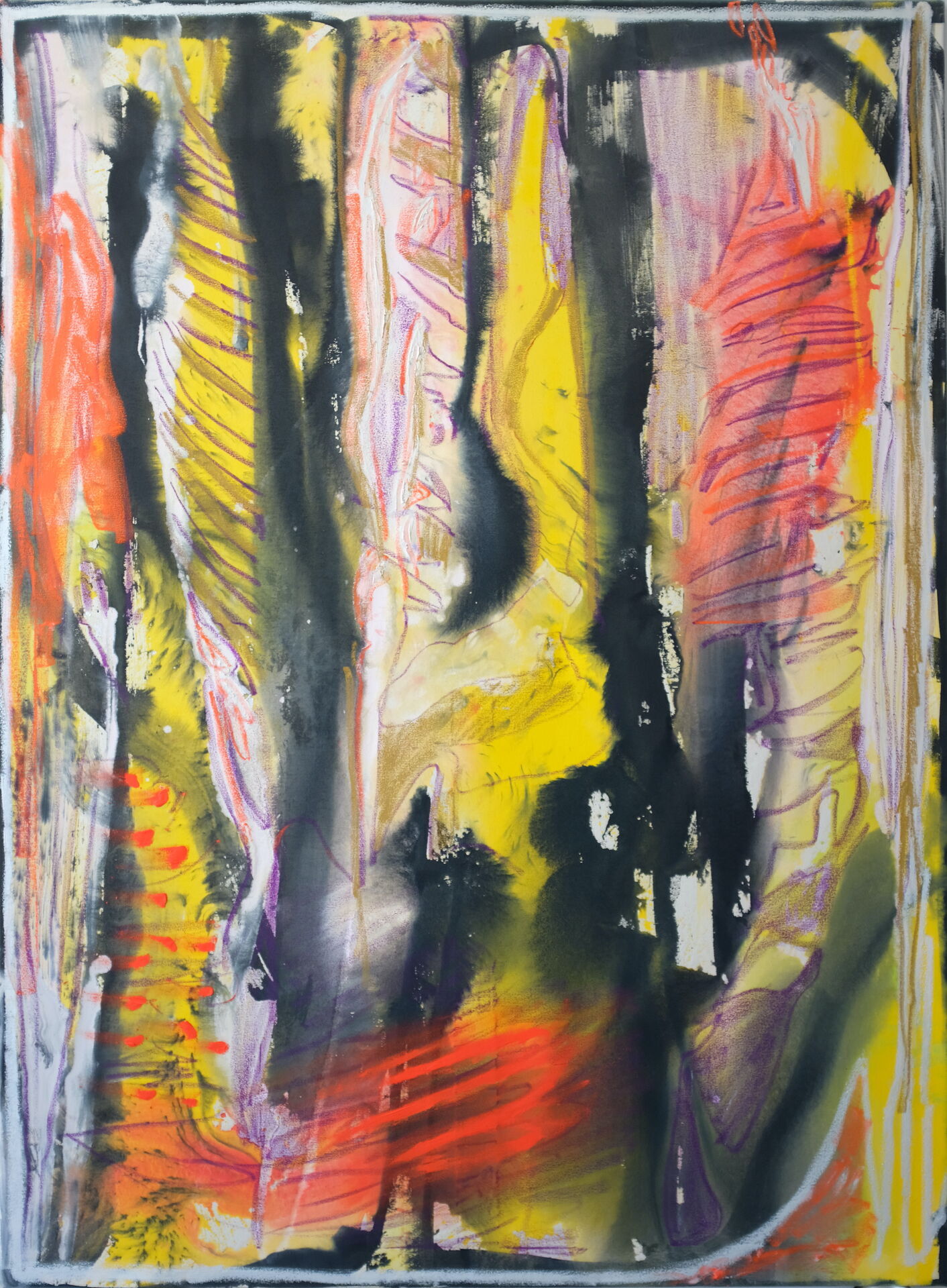Sundress, 190 x 140 cm, ink and lacquer on canvas, 2024