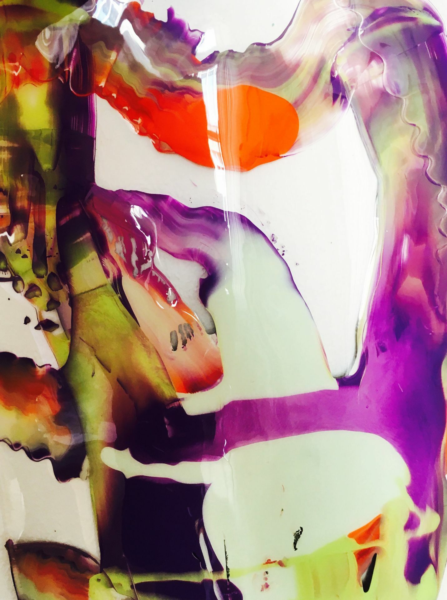 Detail, 2017, gloss paint and spray paint on PVC foil