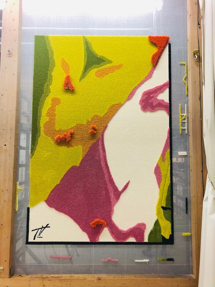 Berlin Rug, 300 x 200 cm, wool and linen on canvas, 2021 (wall/ floor rug)