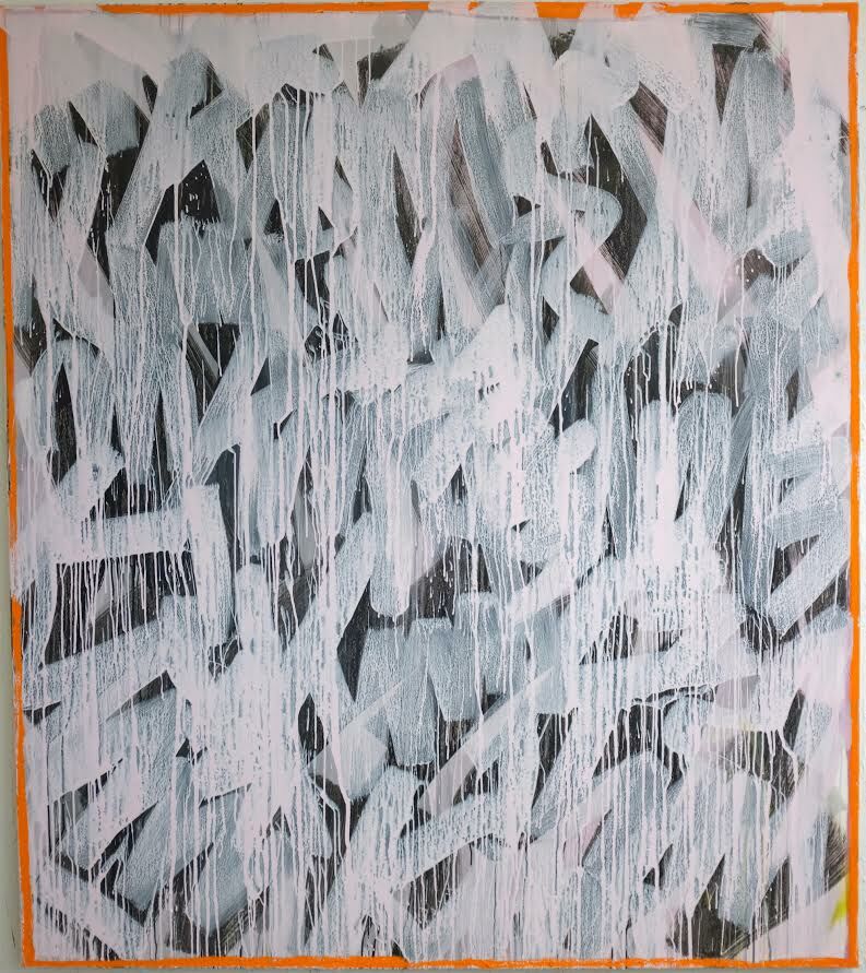 Krim, 210x185cm, ink, lacquer and spray paint on canvas, 2018