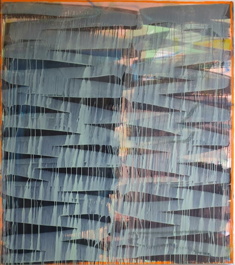 Untitled, 210x185cm, ink, lacquer and spray paint on canvas, 2018