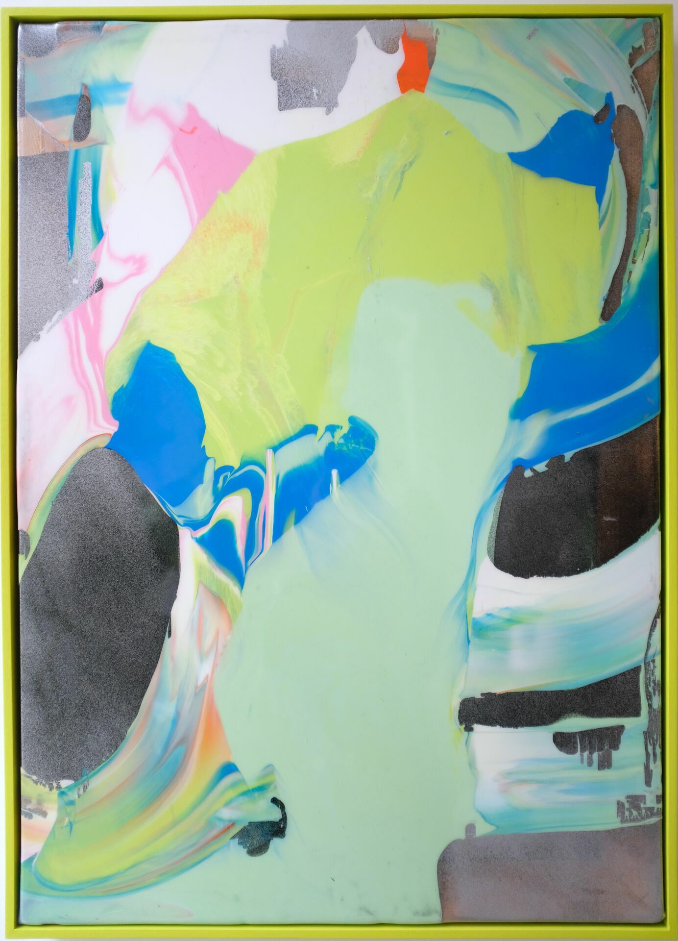Lass mal wieder im KaDeWe chillen, 65 x 50 cm, lacquer on PVC, 2017-2021 (framed)