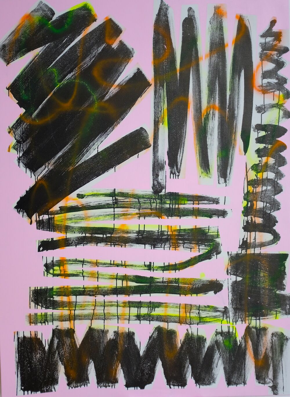 Kate Moss, lacquer, ink and spray paint on canvas, 190 x 140 cm, 2019